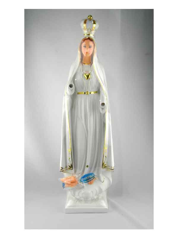 80. Đức Mẹ Fatima 70cm + triều thiên (polymer trắng)