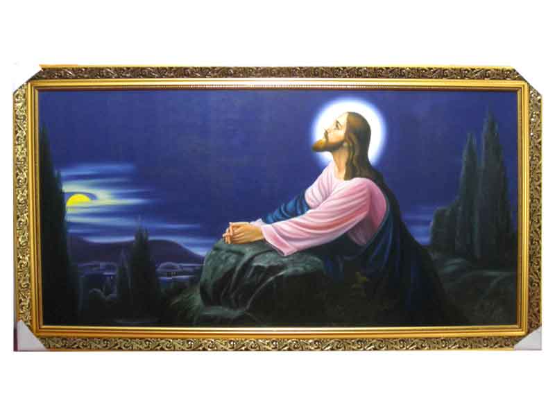 3. Tranh sơn dầu Chúa cầu nguyện quỳ (60*120)cm *