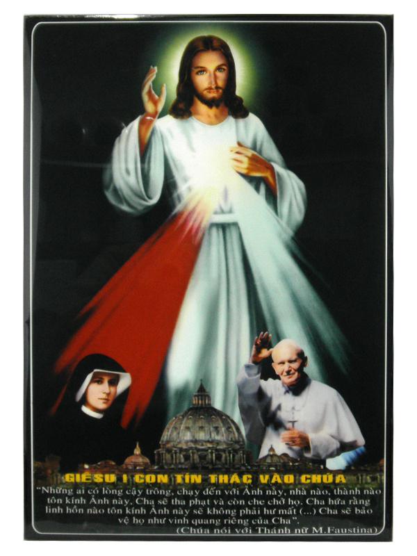 266. AB + chữ Chúa TX +  ĐGH + Th. Faustina (35*50)cm