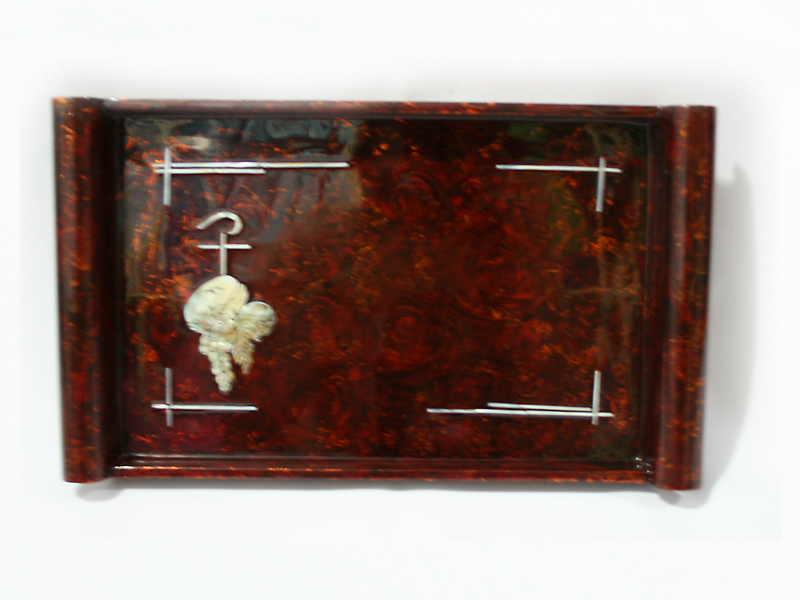 57. Khay cuốn thư SM cẩn ốc nền nhủ số 3 (17*33)cm
