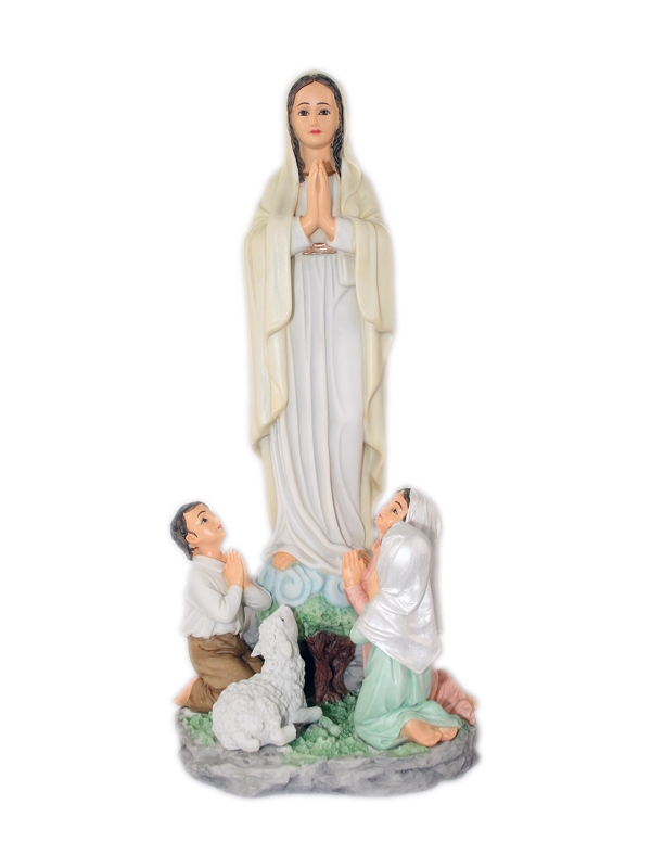 98. Đức Mẹ Fatima + 3 trẻ 30cm (polymer) 624C