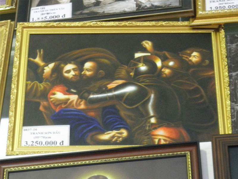 16. Tranh sơn dầu cái hôn của Giuda (50*70) cm*