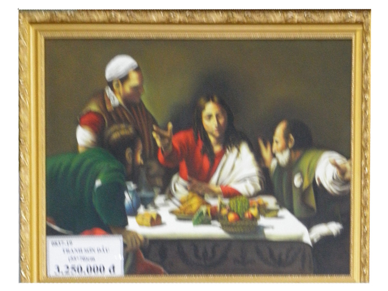 19. Tranh sơn dầu Tiệc làng Emmaus (55*70) cm*