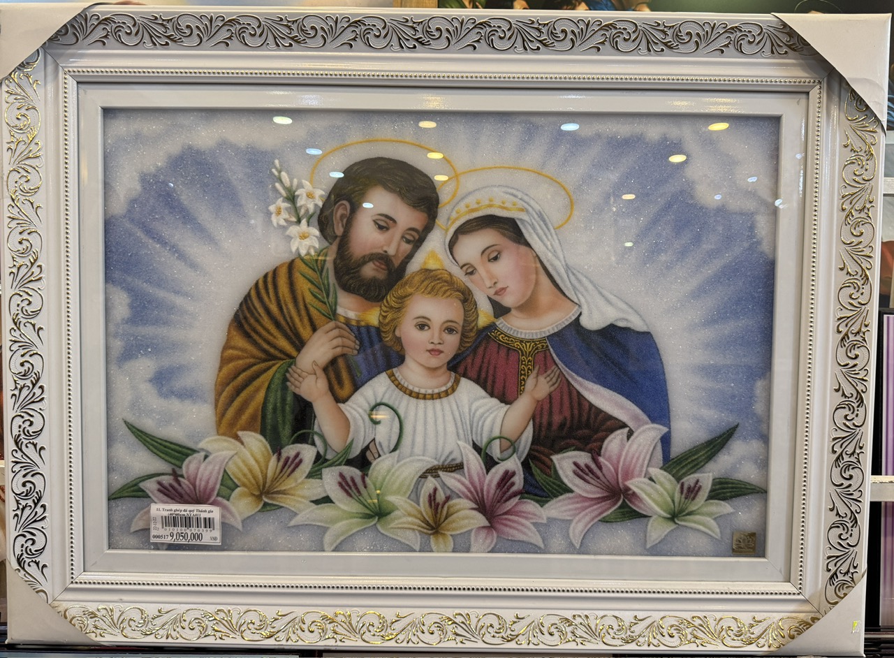 11. Tranh ghép đá quý Thánh gia (40*60)cm NYA011