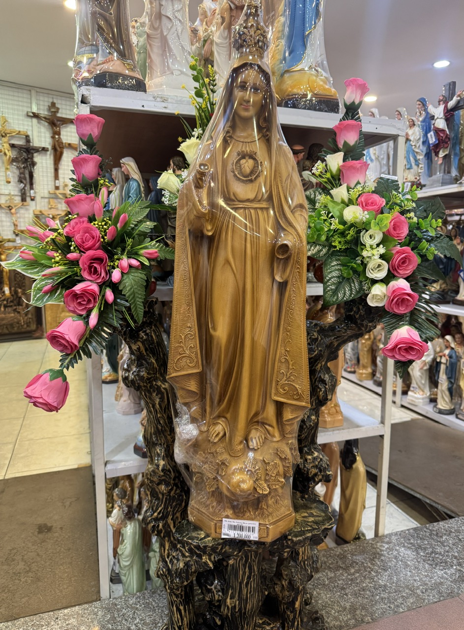 366. Đức Mẹ Fatima 80cm (polymer giả gỗ)