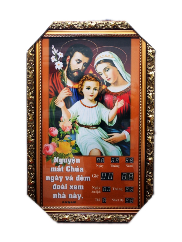 356. Ảnh điện T. gia ngồi + đồng hồ (30*55)cm