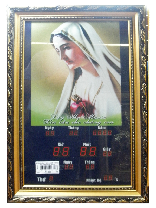 24. Ảnh điện + lịch Đức Mẹ Fatima nhìn nghiêng (30*50)cm